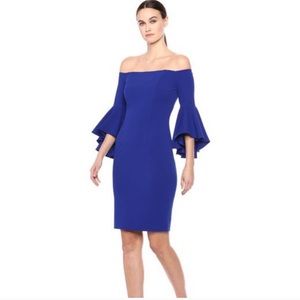 Off the shoulder sheath dress